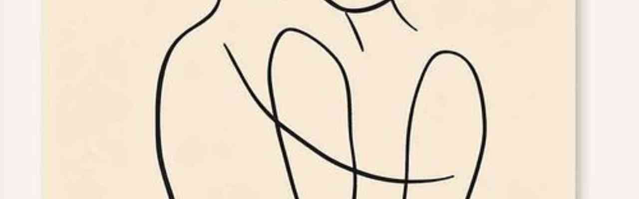 Minimalist abstract sketch of a woman in deep thought, symbolizing Women's Relationship To Power.