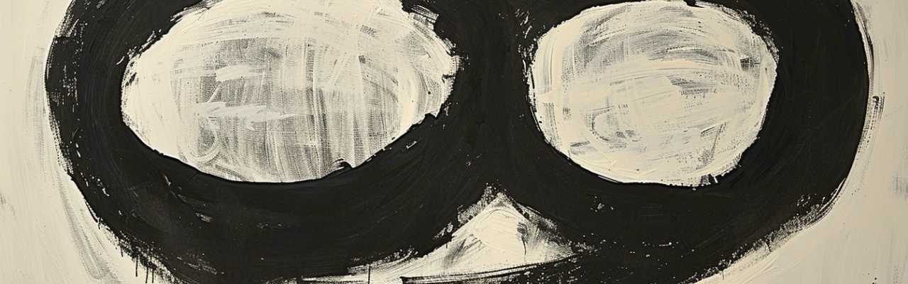 Abstract monochrome painting with raw, textured strokes, reflecting the depth and duality of the female experience.