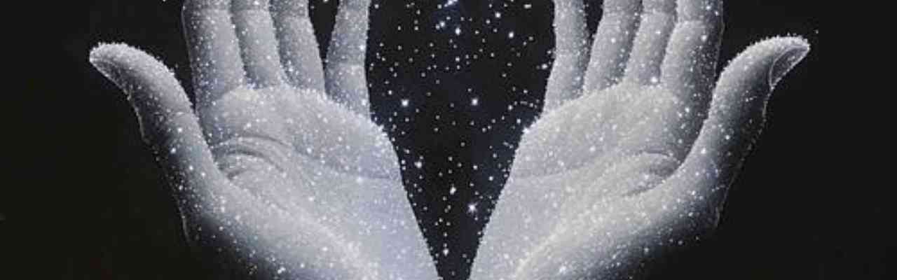 A pair of glowing hands holding stars, symbolizing the power balance of Control Vs. Command in the universe.