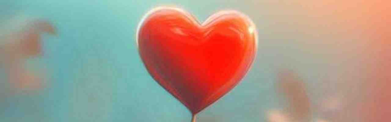 Glossy red heart balloon floating in dreamy light, symbolizing love and Introduction To Friendship.