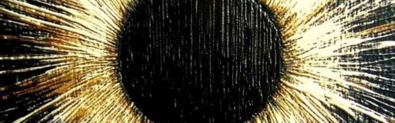 Abstract black and gold explosion, symbolizing cosmic unity and activating tumescence through remembering connection