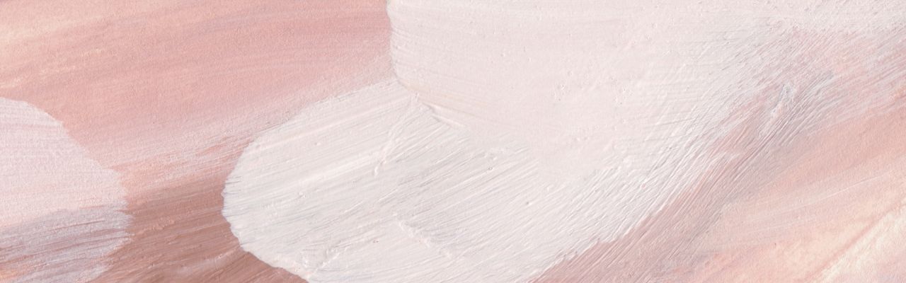 Abstract pastel background with pink and white brush strokes, representing the tranquility of women in meditation