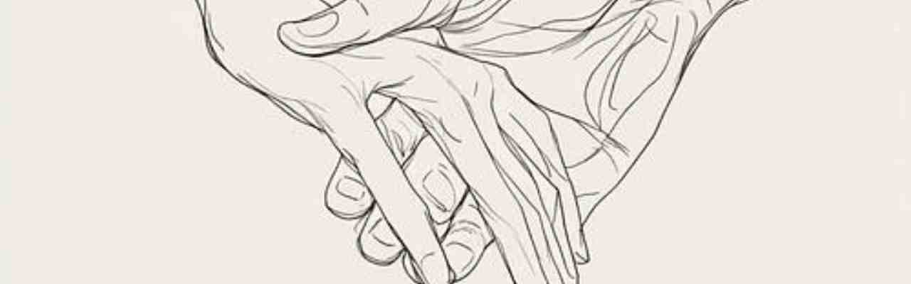 A delicate pencil sketch of two intertwined hands, symbolizing the emotional depth of relationship challenges