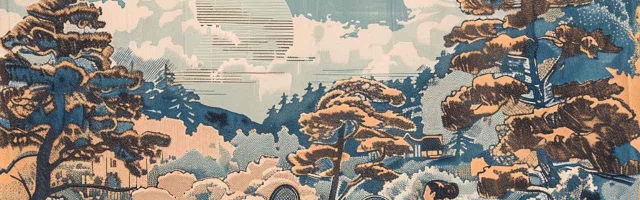 Traditional landscape art showcasing reasons to be grateful through nature and serenity