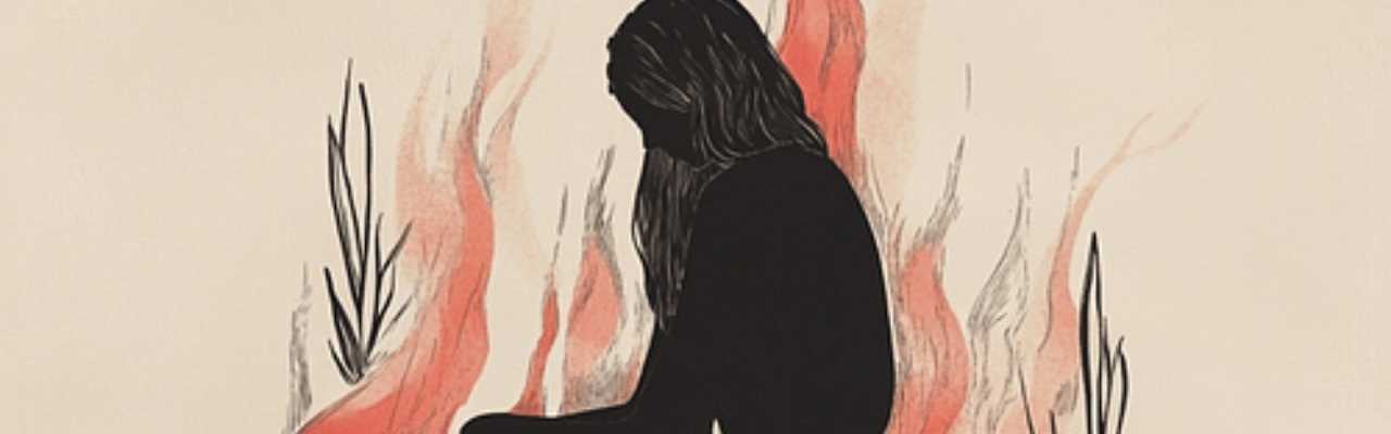 Minimalist art capturing sensitivity and expression in feminine communication