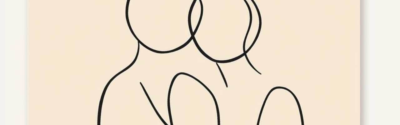 Clean beige background with fluid lines reflecting balance through boundaries in marriage