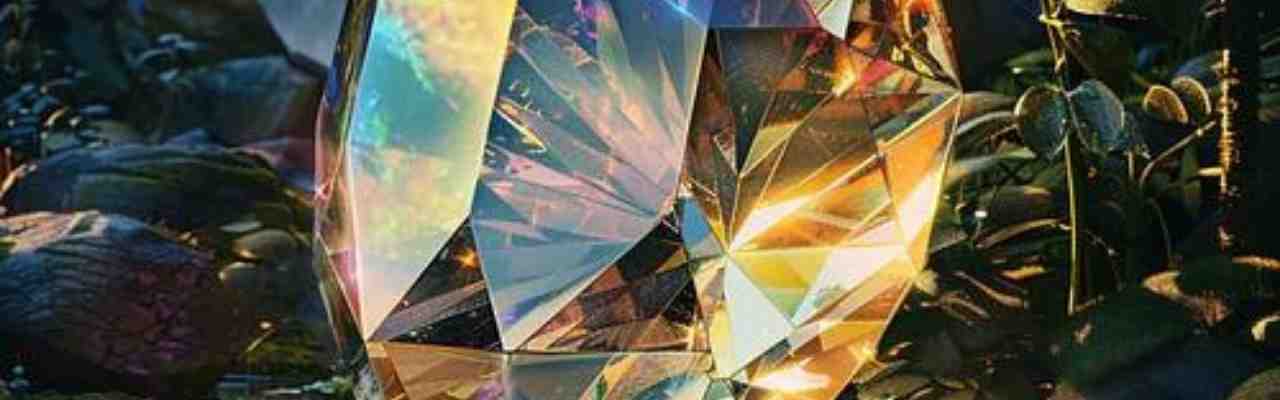 A shimmering prism in sunlight, representing adaptability and opportunity in The Opportunist Friend.
