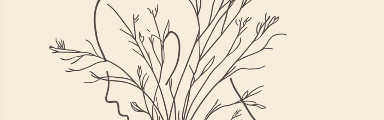Emotionally expressive outline art capturing inner clarity in how to set boundaries in a marriage