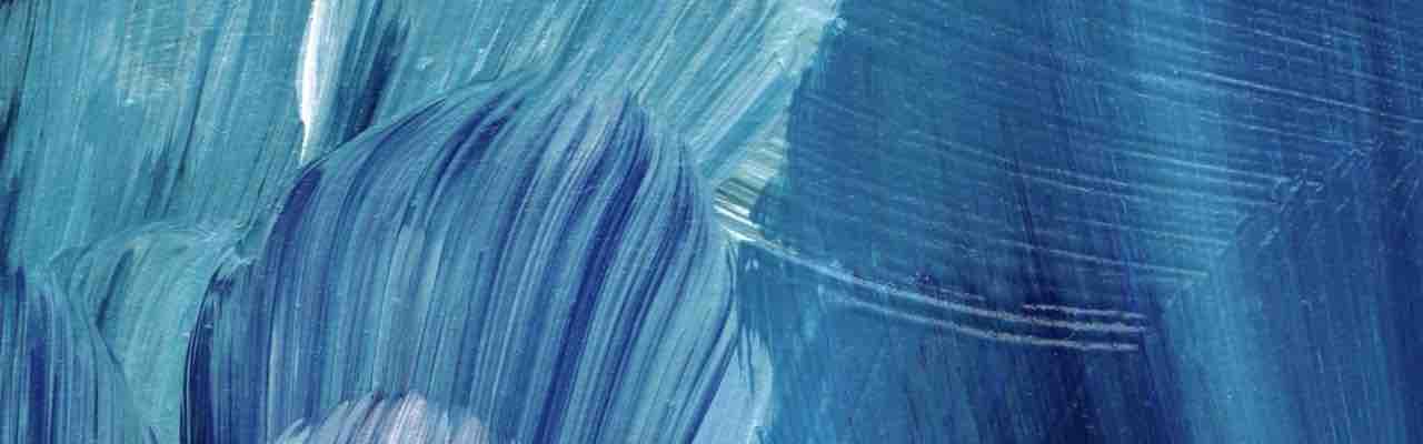 Calming blue brush strokes, representing deep listening and meditation practices for improved listening skills
