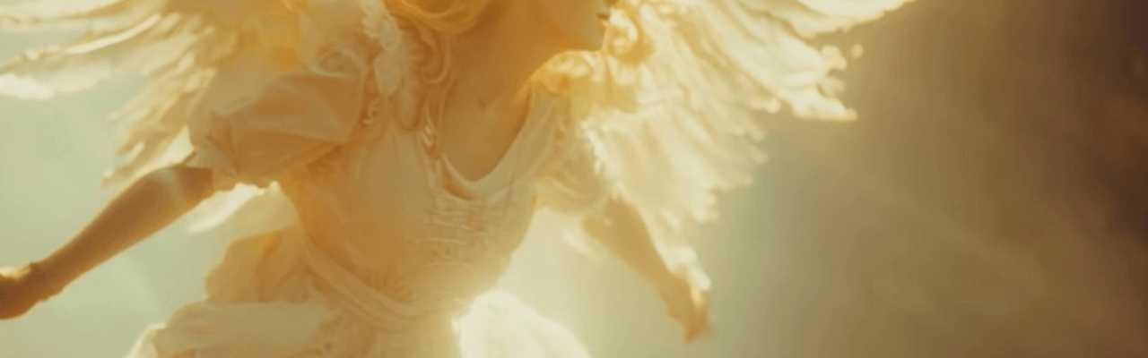 Warm-toned image of an angelic woman embodying emotional openness and light