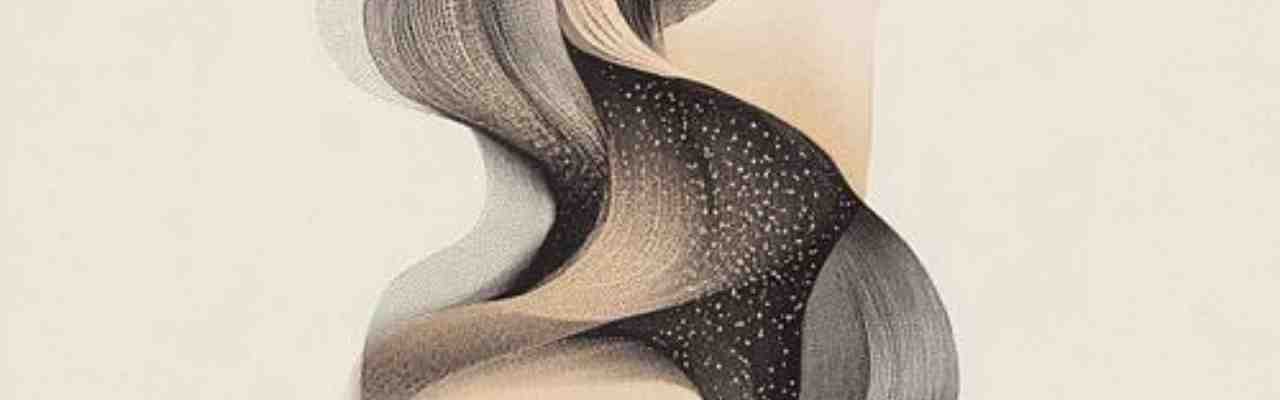 Sexual Energies represented through an abstract, fluid female form with cosmic textures and soft, flowing lines.