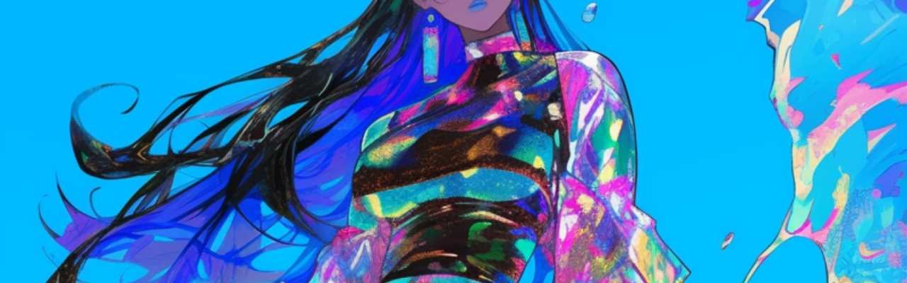 Bold, colorful illustration of a woman in motion reflecting what makes a woman a woman through strength and presence