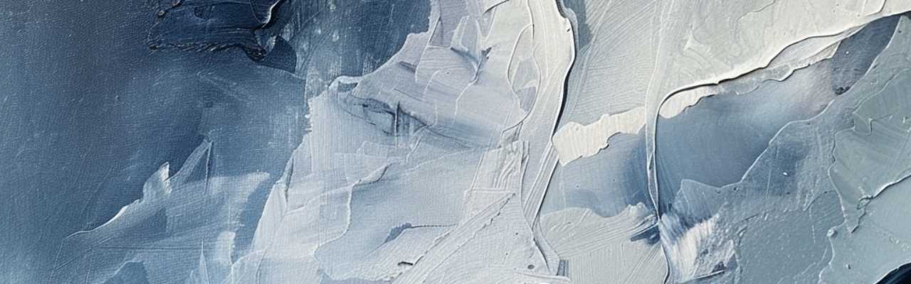Textured abstract art in cool tones reflecting how to be more feminine in a relationship through softness and subtle expression