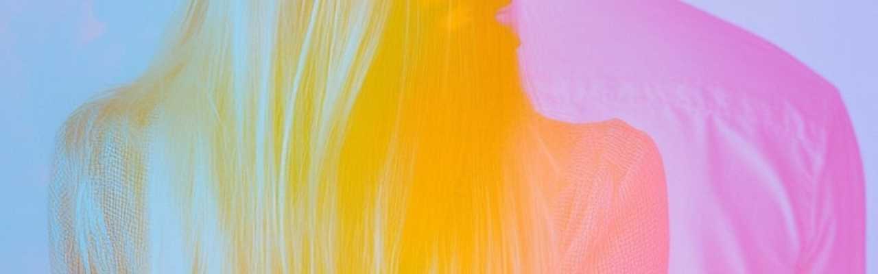 Two figures in bold color overlays suggesting emotional and physical disconnection