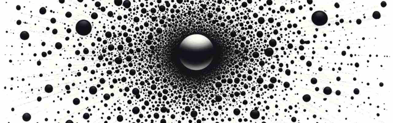 Optical illusion of expanding black circles, representing the growing influence of tumescence and pride