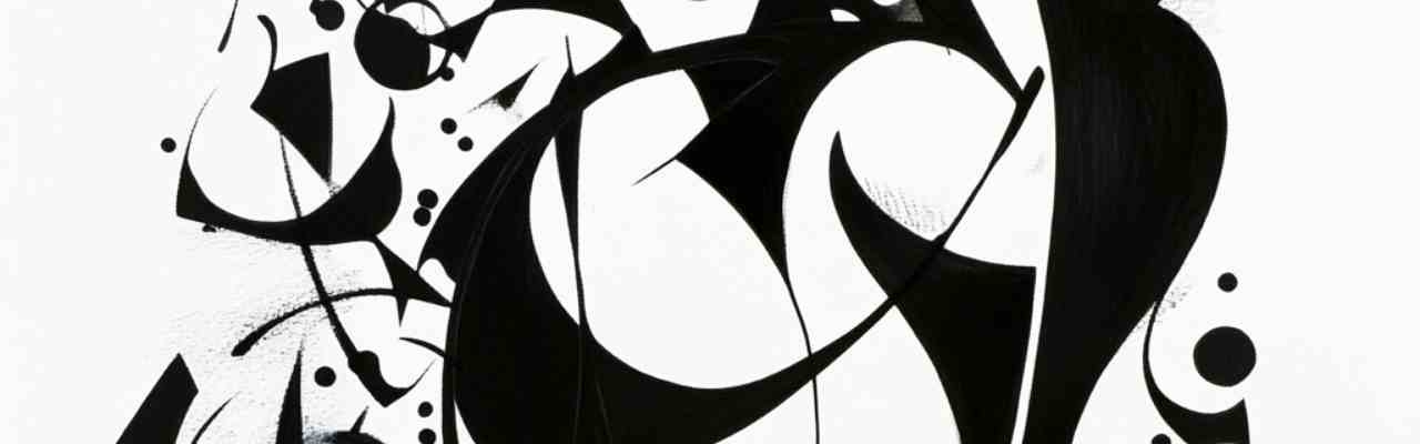 Abstract relationship art with interwoven black forms, portraying the dynamics of making love in passion.