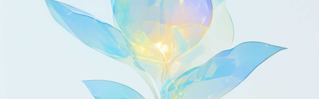 Translucent digital flower with radiant petals evoking intimacy in making love to a woman