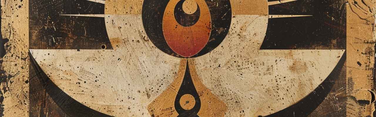 Stylized symbolic design with sacred geometry evoking feminine energy