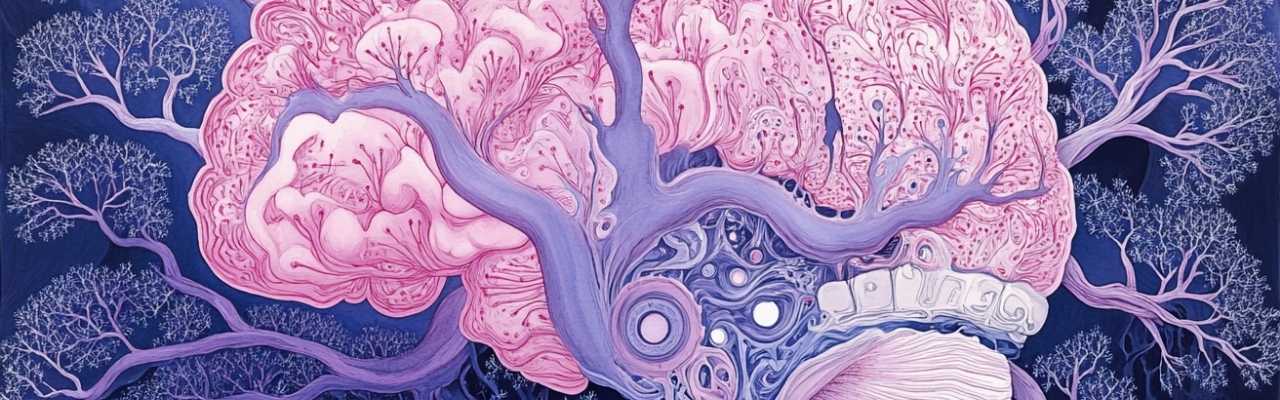 Surreal pink and purple brain-tree fusion artwork symbolizing emotional depth and the best way to love a woman