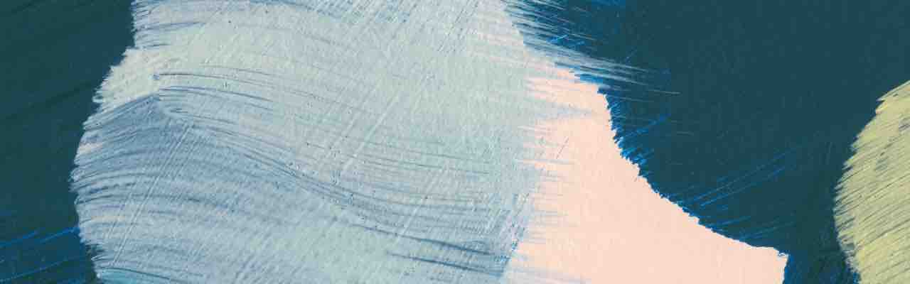 Mindful abstract art with gentle white brushstrokes and teal tones, expressing meditative calm through movement