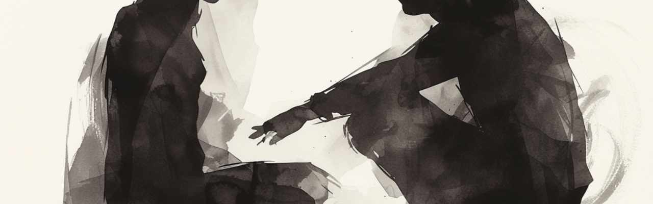 Artistic silhouette of closeness between two people representing deep emotional intimacy  Alternate Keywords: