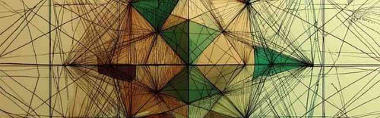 Abstract geometric structure representing erotic responsibility in relationships, with symmetry, depth, and interconnected patterns