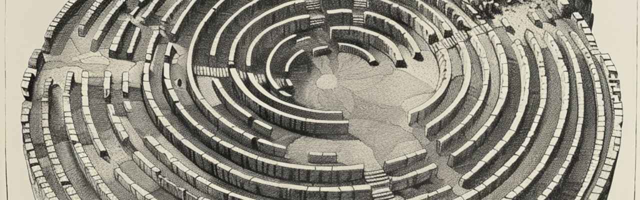 Spiral coliseum structure symbolizing intensity and emotional depth of passionate love making