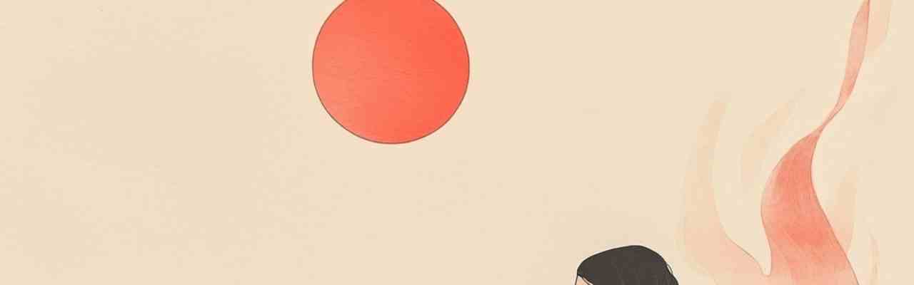 Stylized figure in a meditative pose with a fiery backdrop, representing inner conflict in Attention Seeking Vs. Call.
