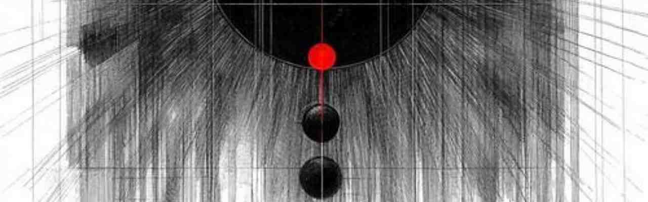 High-contrast abstract illustration with a mathematical grid and glowing red element, visually expressing Spiritual Vs. Dimensional.