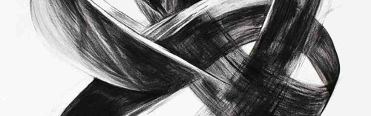 Bold black brush strokes forming interwoven loops, visually depicting the depth of Brokenness Vs. Vulnerability.