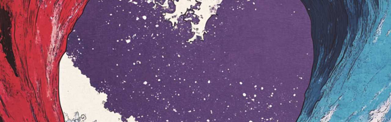 Abstract swirl of waves over a purple backdrop representing shared physical attraction
