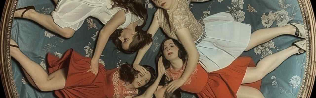 A group of women lying in a circular formation, capturing the essence of communication and unity.