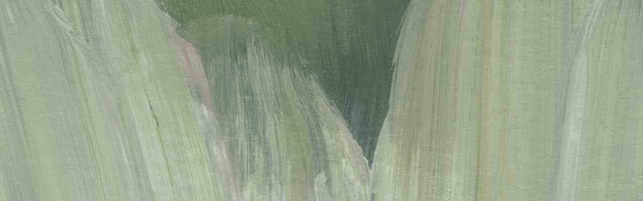 Minimalist green abstract painting with soft brushstrokes evoking nature’s calm.