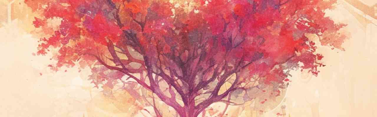 A radiant tree in watercolor style, representing transformation, love, and the evolution of meaningful connections.