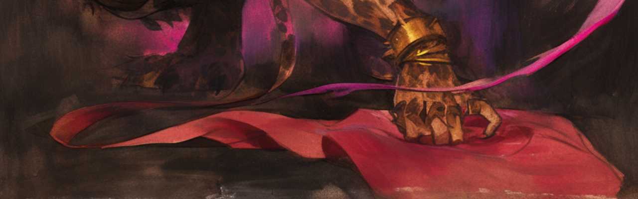 Powerful gesture clutching red cloth under moody lighting, representing fierce love and emotional vulnerability.