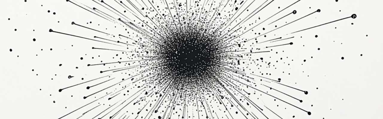 Radiating black ink lines on white background symbolizing emotional distance and lack of sexual interest