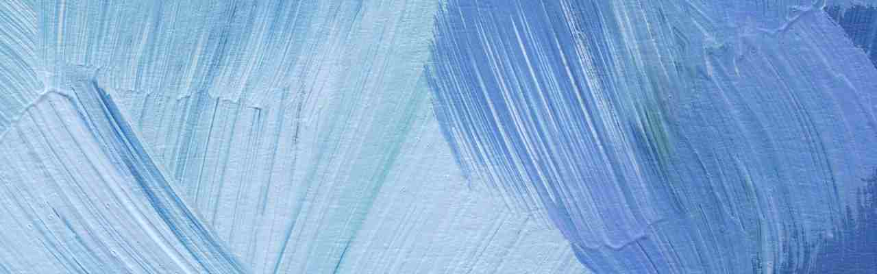 Fluid brush strokes in calming blue tones, symbolizing meditation for trust and emotional balance.