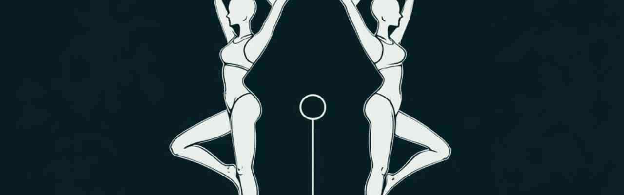 Abstract art of two figures in harmony, symbolizing the strength of authentic communication through body language.