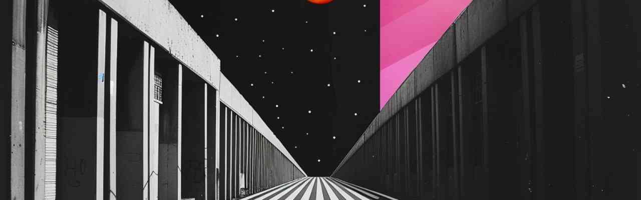 A visual representation of communication's path through a striking geometric design and cosmic backdrop.