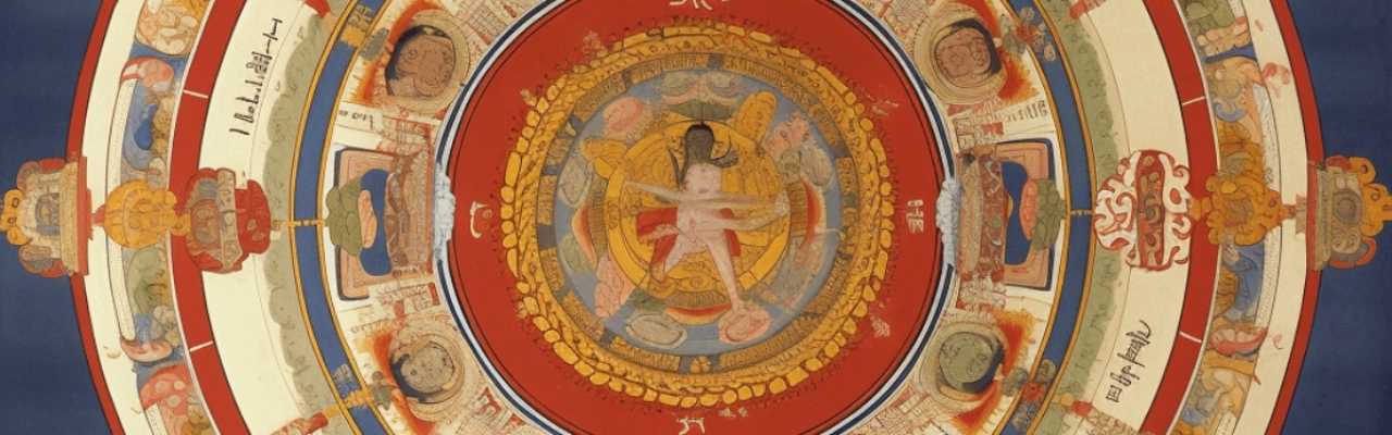 Spiritual art with balanced concentric rings, representing harmony and examples of emotional boundaries in love.