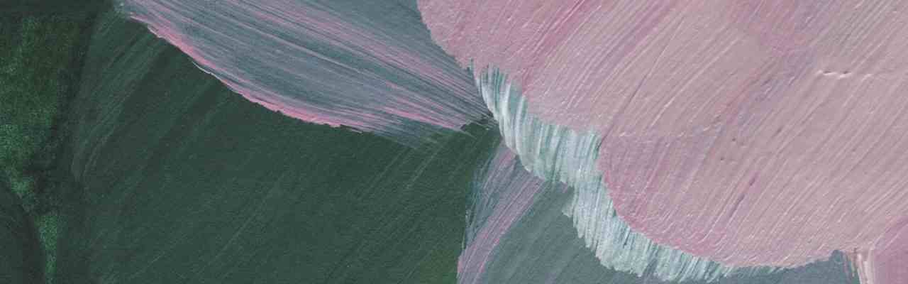 Soft pink and green abstract brushstrokes symbolizing spirituality and relationships.