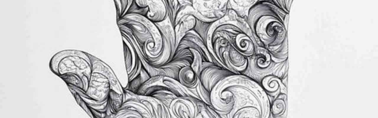 Intricate hand drawing with swirling lines, illustrating the complexity of non-rational thought and creativity.